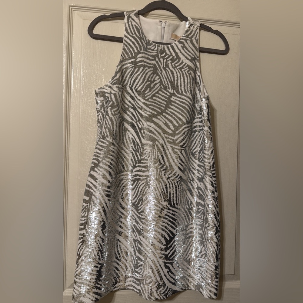 Michael Kors Silver and White Sequin Top